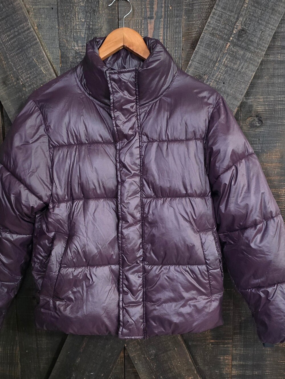 Women's Fabletics Quilted Puffer Jacket - Deep Plum Size XS